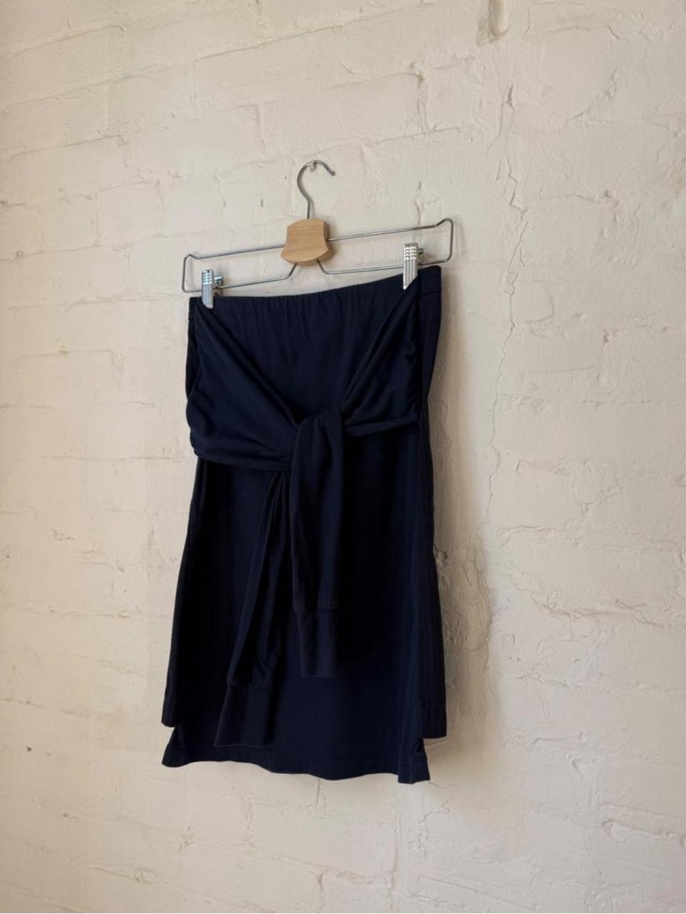 Neil Barrett Navy Midi Tie-Waist Skirt